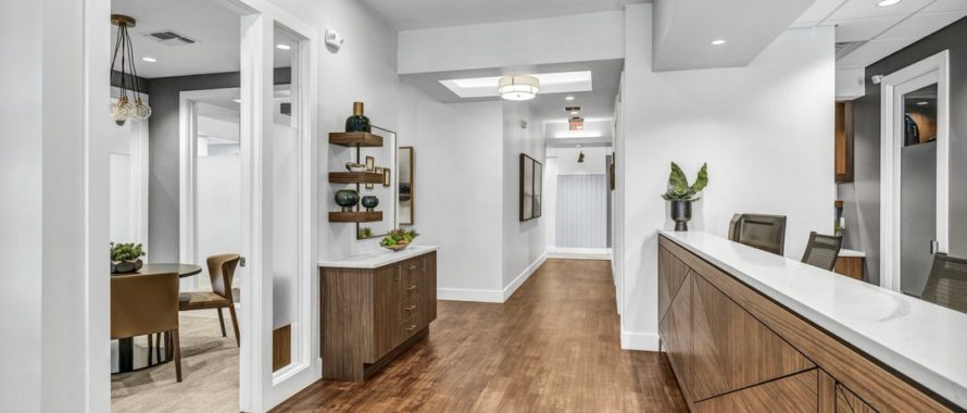 interior hallway of a new redesigned dental office